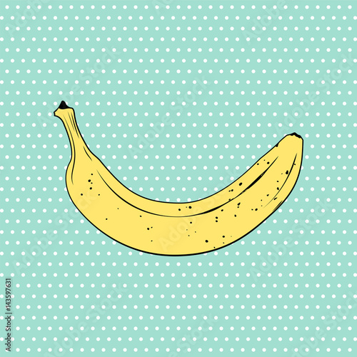 Fotografía Banana pop art style illustration. Vector