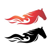 The Fire Horse, Toned Running Horse Fiery. The Color Of Fire And Black.