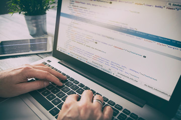 Wall Mural - coding code program compute coder develop developer development