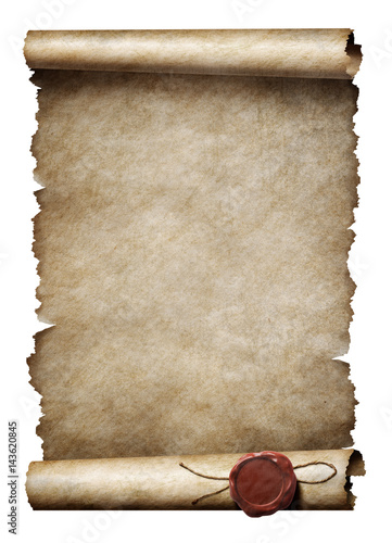 old parhment scroll with wa...
