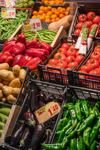 Fresh Fruit And Vegetable Stall In Triana Market Seville Spain Famous Covered Food Market In Triana Seville Stock Photo Adobe Stock