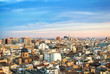 Evening panoramic view of Valencia from a tower of Valencia cathedral, Spain.