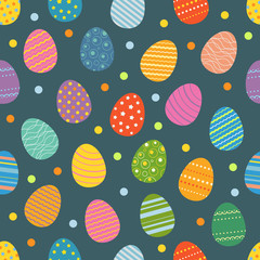 Poster - Easter eggs seamless pattern. Easter eggs for Easter holidays design concept