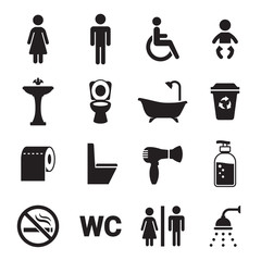 Wall Mural - Toilet icons set