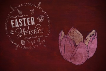 Wall Mural - Composite image of easter wishes logo against black background