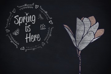 Wall Mural - Composite image of spring is here logo against background 