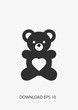 Bear doll icon, Vector