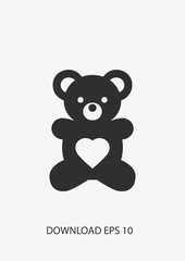 Bear doll icon, Vector