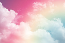 Sun And Cloud Background With A Pastel Colored
