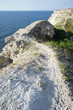 Black sea and high rock cliff on a western coast of Crimea.