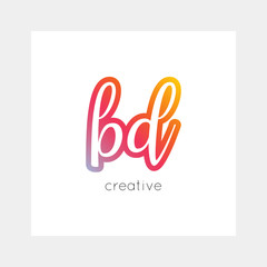 BD logo, vector. Useful as branding symbol, app icon, alphabet element, clip-art.