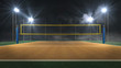Volleyball arena at night 3d rendering