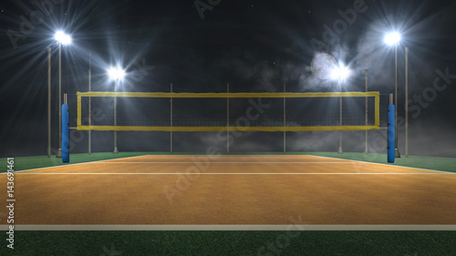 Obraz na płótnie Siatkówki arena przy nocy 3d renderingiem
