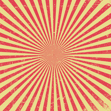 Red Rays Vintage Textured Background. Grunge Retro Texture