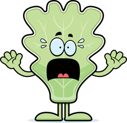 Sticker - Scared Cartoon Lettuce Leaf