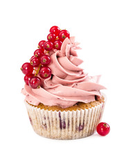 Wall Mural - Cupcake with red currant