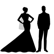 The Bride And Groom Silhouette.