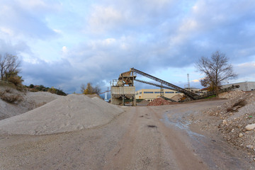 Stone quarry with silos