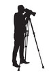 Silhouette of photographer for working vector.