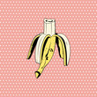 Banana illustration in the style of pop art. Vector