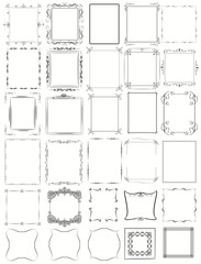 Wall Mural - huge mega collection of vector frames in vintage modern and victorian styles. calligraphic design