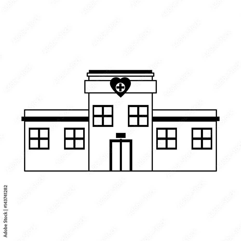hospital building icon over white background. vector illustration Stock ...