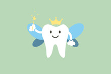 Cute Healthy White Teeth Is Tooth Fairy