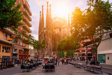 Cozy Street In Barcelona, Spain