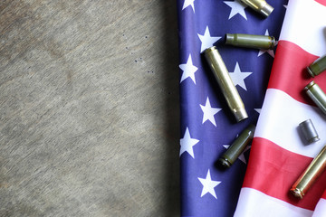 bullet on the USA flag