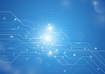 Leinwandbilder - Abstract futuristic lines circuit board technology concept background