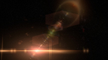 Wall Mural - bright beautiful star in deep space - with colourful lens flare effect