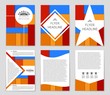 © happyvector071 - Abstract vector layout background set. For art template design, list, front page, mockup brochure theme style, banner, idea, cover, booklet, print, flyer, book, blank, card, ad, sign, sheet,, a4