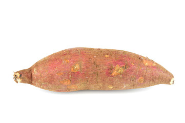 red yam on white background