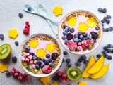Fototapeta  - Smoothie with berry and fruit