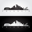 Valencia city skyline silhouette