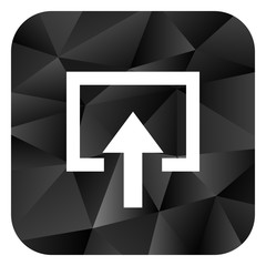 Leinwandbilder - Enter black color web modern brillant design square internet icon on white background.