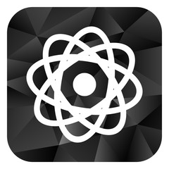 Fototapete - Atom black color web modern brillant design square internet icon on white background.