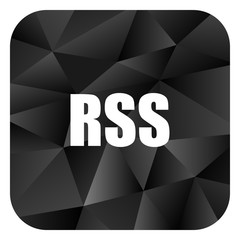 Aufkleber - Rss black color web modern brillant design square internet icon on white background.