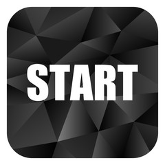 Aufkleber - Start black color web modern brillant design square internet icon on white background.