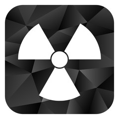 Fototapete - Radiation black color web modern brillant design square internet icon on white background.