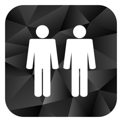 Couple black color web modern brillant design square internet icon on white background.