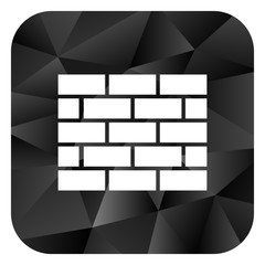 Fototapete - Firewall black color web modern brillant design square internet icon on white background.