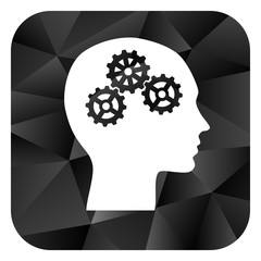 Aufkleber - Head black color web modern brillant design square internet icon on white background.