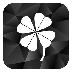Aufkleber - Four-leaf clover black color web modern brillant design square internet icon on white background.