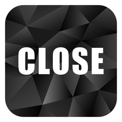 Fototapete - Close black color web modern brillant design square internet icon on white background.