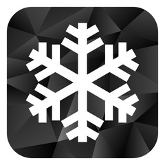 Poster - Snow black color web modern brillant design square internet icon on white background.