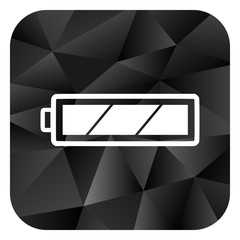 Aufkleber - Battery black color web modern brillant design square internet icon on white background.