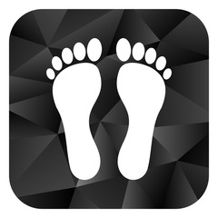 Poster - Foot black color web modern brillant design square internet icon on white background.