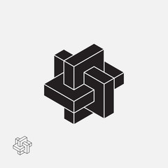Abstract impossible object. Line design. Vector illustration EPS 10