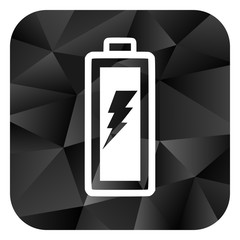 Aufkleber - Battery black color web modern brillant design square internet icon on white background.